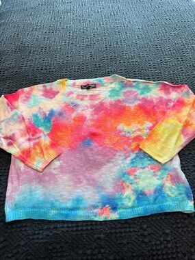 Love at First Find Retro Tie-Dye Multicolor Crew Neck Sweater Sz M EUC